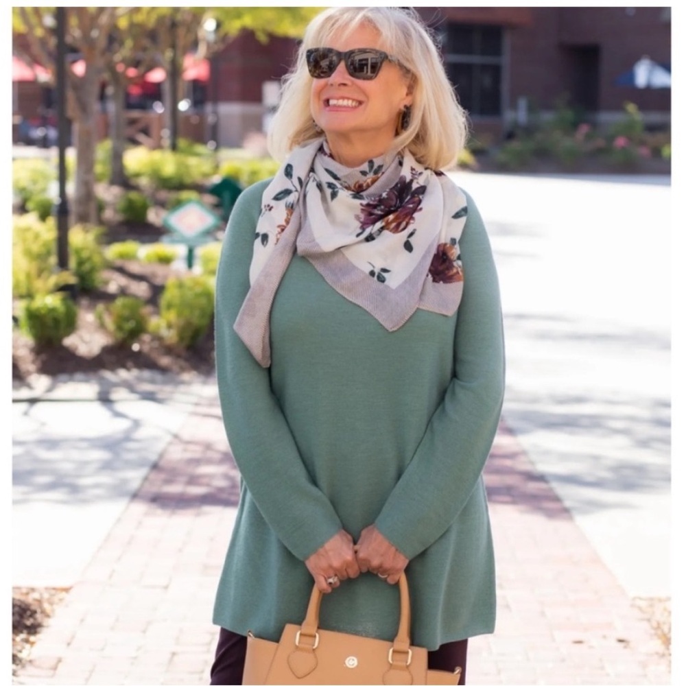 J. Jill Sage Green Washable Merino Wool Sweater